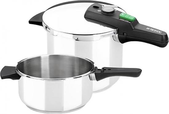 Set de 2 ollas a presión rápidas Monix QUICK, 4 litros, 6 litros, inox